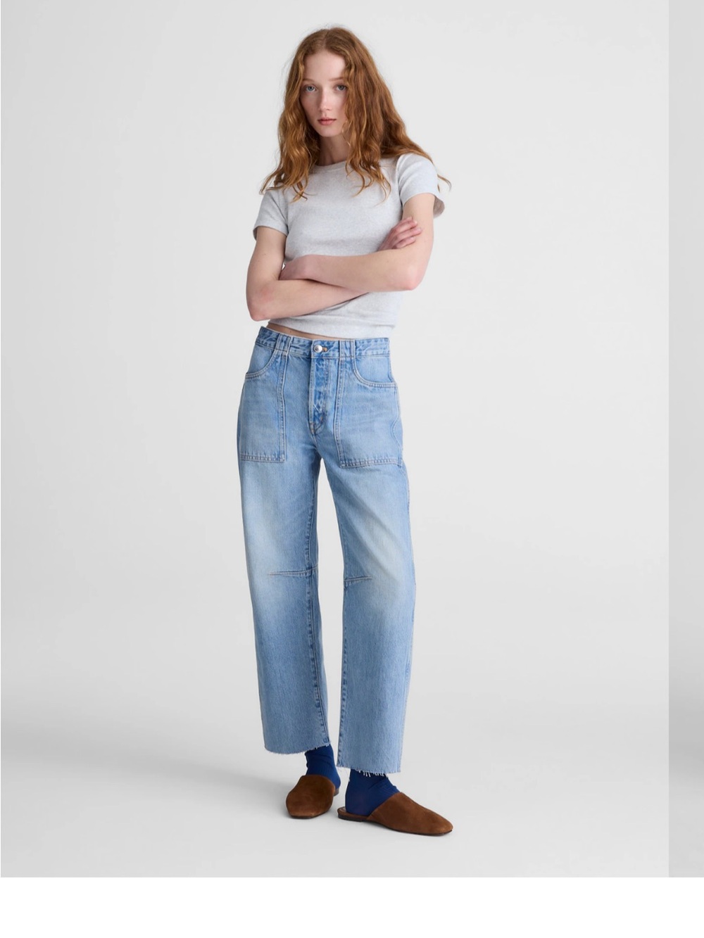 Madewell Darted Barrel Leg Jeans Faded horizon BNWT